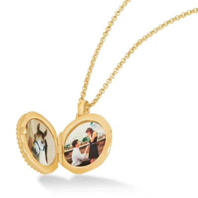 Dower & Hall True North Diamond Photo Locket In Metallic