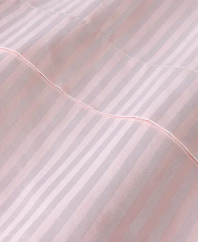 Macy's Dobby Stripe 200-thread Count Cotton Blend 4-pc. Sheet Set, Queen In Pink