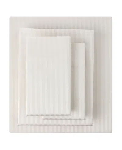 Macy's Dobby Stripe 200-thread Count Cotton Blend 4-pc. Sheet Set, King In White