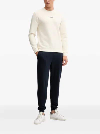 Ea7 Logo Sweatshirt In Neutral