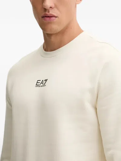 Ea7 Logo Sweatshirt In Neutral