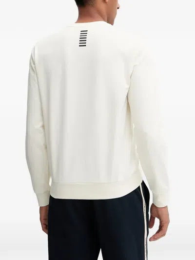 Ea7 Crew-neck Sweatshirt In White