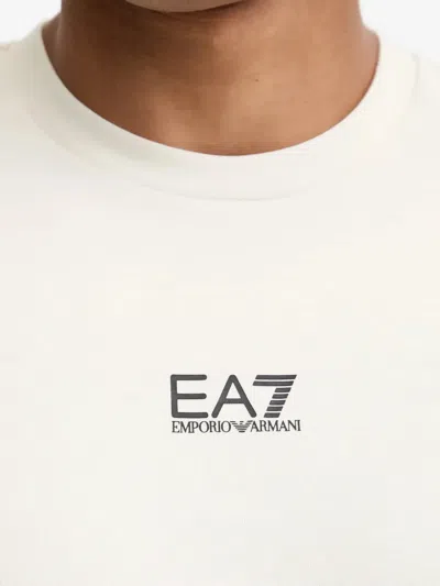 Ea7 Crew-neck Sweatshirt In White