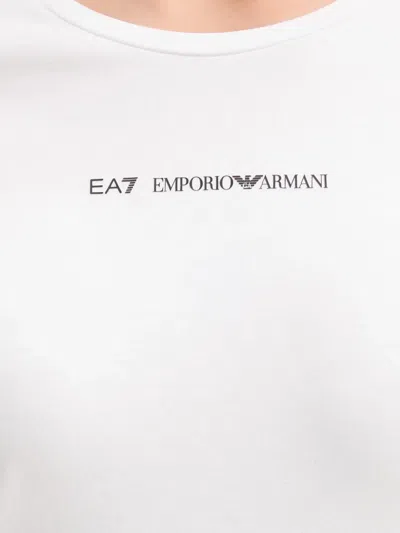 Ea7 Long-sleeve Logo T-shirt In White