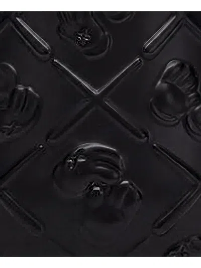 Kaws Embossed-pattern Ceramic Teapot In Black