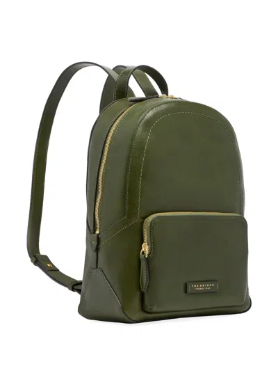 The Bridge Leather Front-pocket Backpack In Green