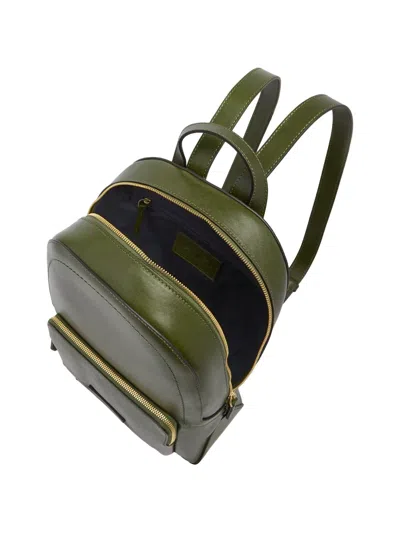 The Bridge Leather Front-pocket Backpack In Green