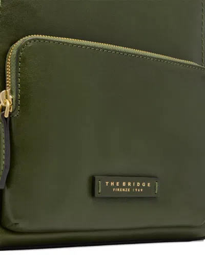 The Bridge Leather Front-pocket Backpack In Green