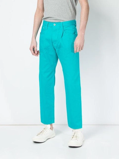 Shop Ganryu Straight Trousers In Blue