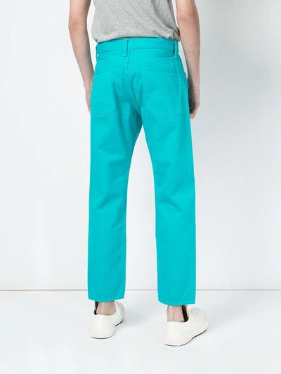 Shop Ganryu Straight Trousers In Blue