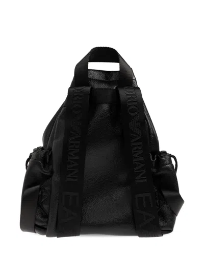 Ea7 Logo-embossed Drawstring Backpack In Black