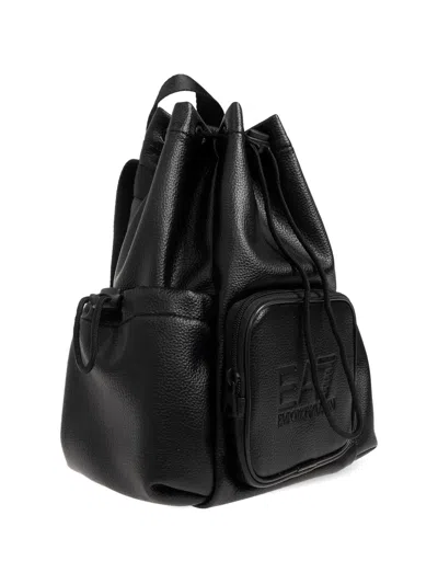 Ea7 Logo-embossed Drawstring Backpack In Black
