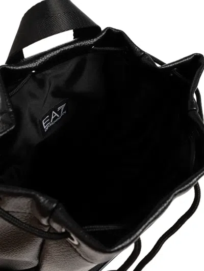 Ea7 Logo-embossed Drawstring Backpack In Black