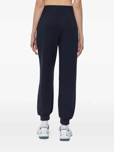 Ea7 Drawstring Logo-plaque Track Pants In Blue