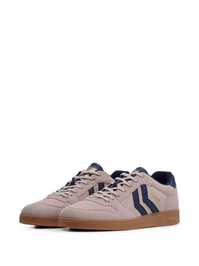 Hummel Stripe-panel Perforated Sneakers In Pink