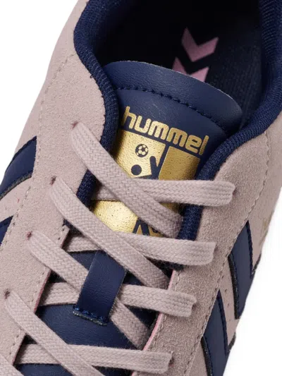 Hummel Stripe-panel Perforated Sneakers In Pink