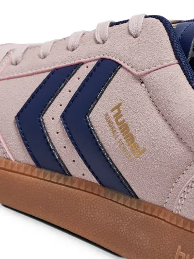 Hummel Stripe-panel Perforated Sneakers In Pink