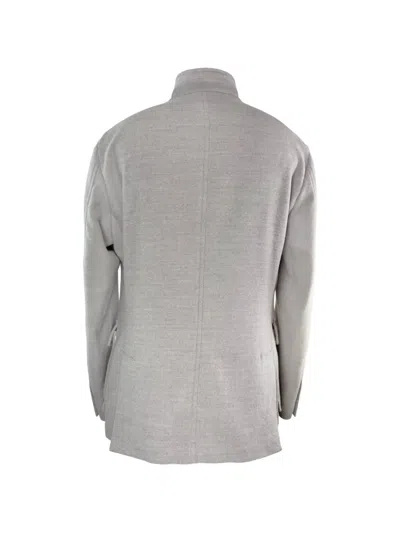 Eleventy Button-front Cashmere Coat In Gray