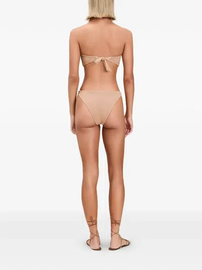 Devon Shimmering Hardware-detail Bikini In Brown