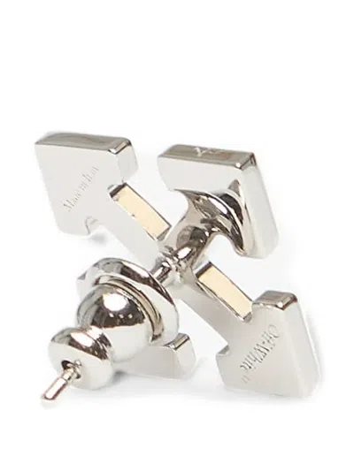 Off-white Arrow Single Earring In Silver