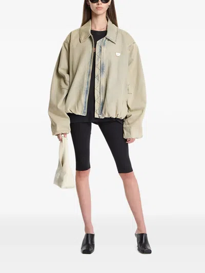 Misbhv Sand-washed Bomber Denim Jacket In Multi