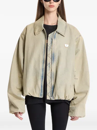 Misbhv Sand-washed Bomber Denim Jacket In Multi