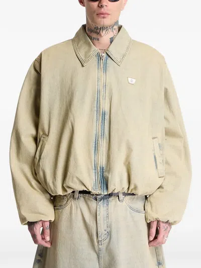 Misbhv Sand-washed Bomber Denim Jacket In Multi