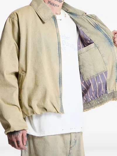 Misbhv Sand-washed Bomber Denim Jacket In Multi