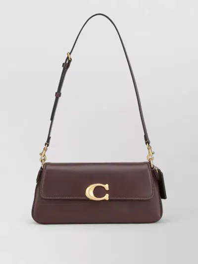 Coach Jet Monogram Calfskin Leather And Fabric Shoulder Bag With Removable Strap In Brown