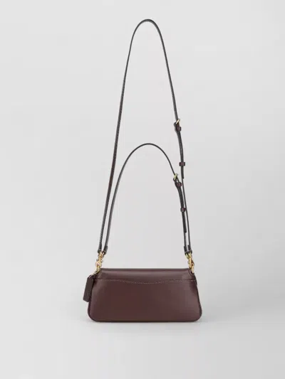 Coach Jet Monogram Calfskin Leather And Fabric Shoulder Bag With Removable Strap In Brown