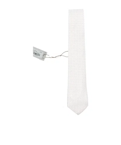 Canali Patterned Tie In White