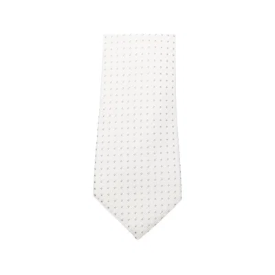 Canali Patterned Tie In White