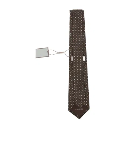 Canali Pointed Tie In Brown