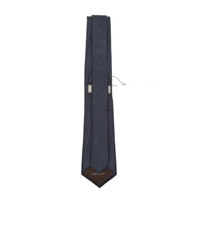 Canali Pointed Tie In Blue