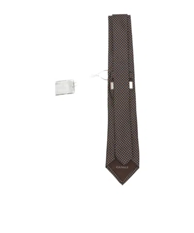 Canali Pointed Tie In Brown