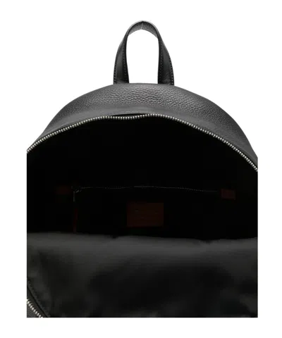 Santoni Zip-closure Backpack In Black