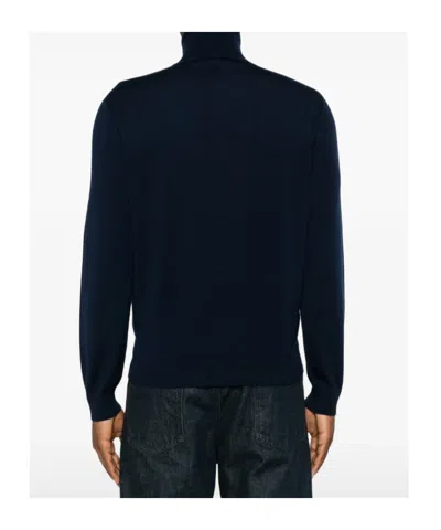 Canali Roll-neck Sweater In Blue