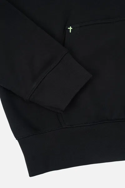 Rta Dion Oversize Black Circuit Logo Cotton Hoodie