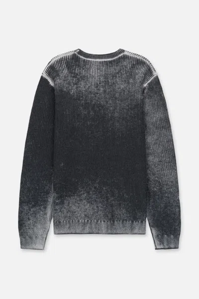 Rta Ethan Black Glitch Crew Neck Sweater In Gray