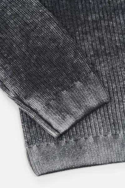Rta Ethan Black Glitch Crew Neck Sweater In Gray