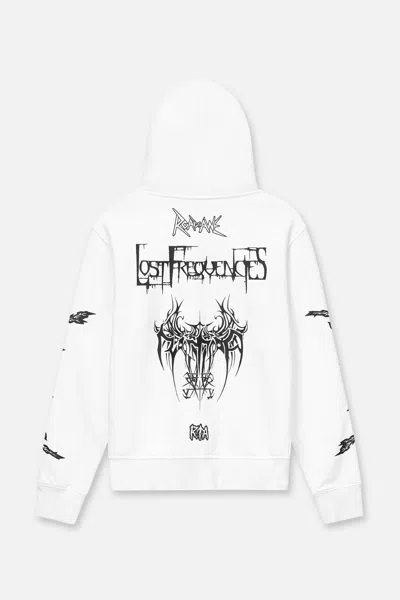 Rta Road To Awe Zip Up Hoodie In White