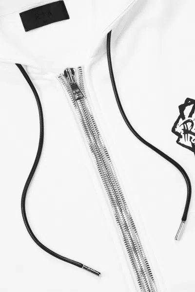 Rta Road To Awe Zip Up Hoodie In White