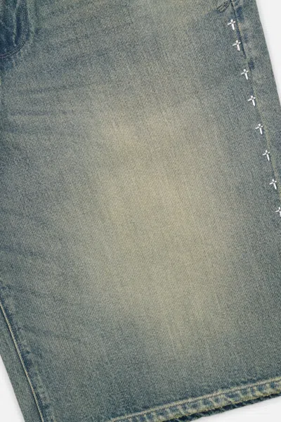 Rta Gustavo Oversize Denim Bermuda Shorts In Blue