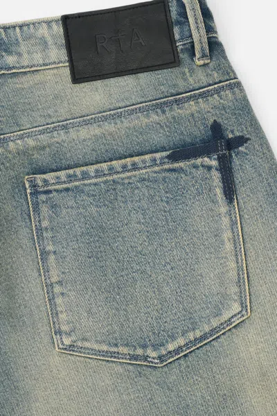 Rta Gustavo Oversize Denim Bermuda Shorts In Blue