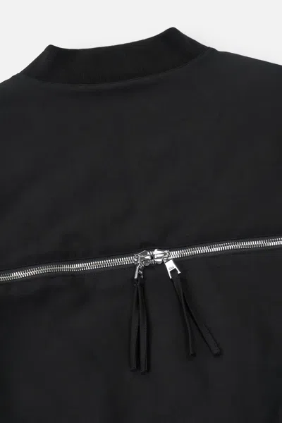Rta Kayden Zip Detail Cotton Bomber Jacket In Black
