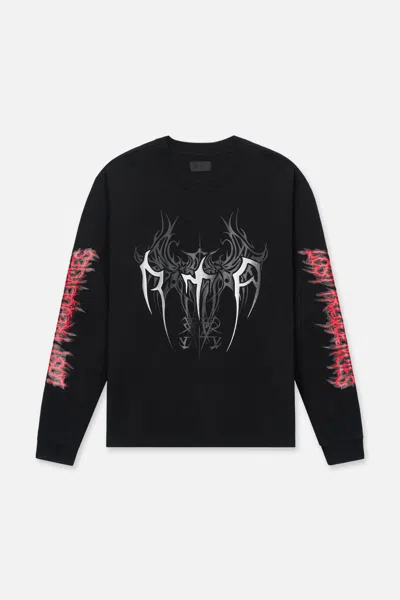 Rta Lawrence Cyber Sigilism Long Sleeve Graphic T-shirt In Brown