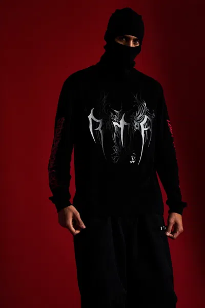 Rta Lawrence Cyber Sigilism Long Sleeve Graphic T-shirt In Brown