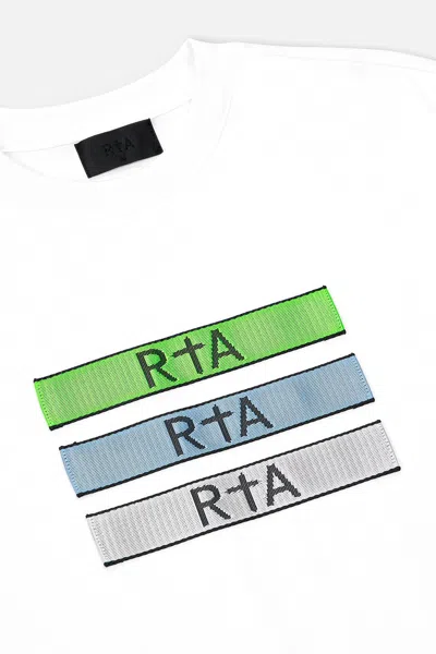 Rta Lawrence Glitch Logo Long Sleeve T-shirt In White
