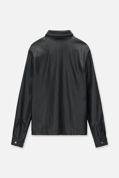 Rta Parlan Faux Leather Shacket In Black