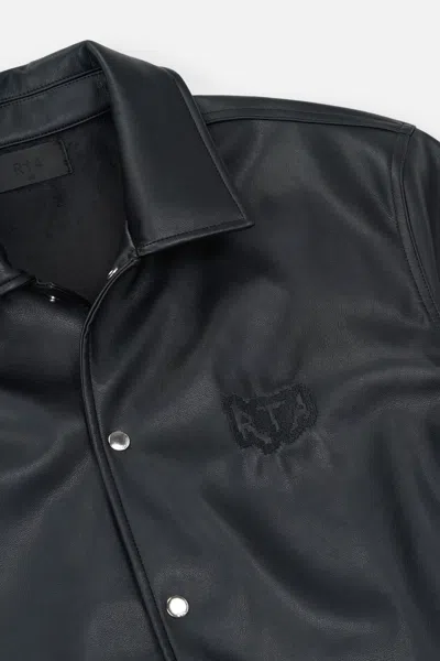 Rta Parlan Faux Leather Shacket In Black